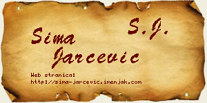 Sima Jarčević vizit kartica